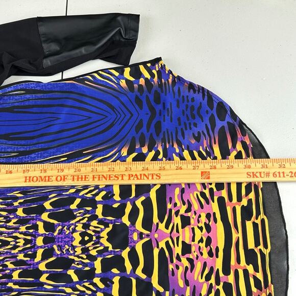 Nygard Black Jersey Knit Stretch Tunic Mixed Media Pull Over M Top Art to Wear - Picture 4 of 7